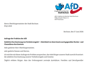 Mehr über den Artikel erfahren Anfrage zum aufkeimenden Rocker- und Clanmilieu in der Innenstadt (Rat, 18.6.2025)